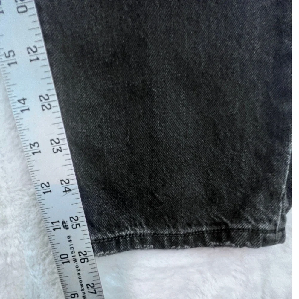Levi's 501 Premium Distressed Black Denim Jeans‎ Button Fly Men Size 30X28